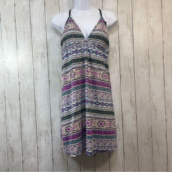 N by BAREFOOT MISS OF CALIFORNIA Multi Design Crossover Strap Swim Dress XL - Picture 1 of 9